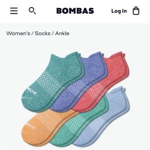 Bombas 6 pairs womens ankle socks